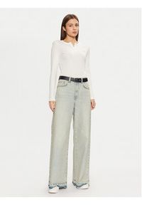 Tommy Jeans Bluzka DW0DW19501 Biały Slim Fit. Kolor: biały. Materiał: bawełna #4