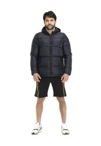 LEONE 1947 APPAREL - Męska kurtka z kapturem Welcome Back. Typ kołnierza: kaptur. Kolor: czarny. Materiał: tkanina. Sport: turystyka piesza