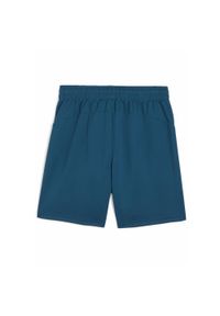 Puma - Młodzieżowe szorty treningowe Olympique Marsylia PUMA Ocean Tropic White Blue. Kolor: biały, wielokolorowy, niebieski. Sport: piłka nożna