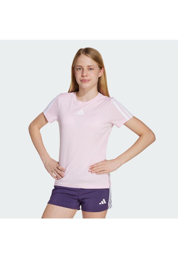 Adidas - Koszulka Training Essentials 3-Stripes Kids. Kolor: biały, wielokolorowy, różowy. Technologia: ClimaCool (Adidas)