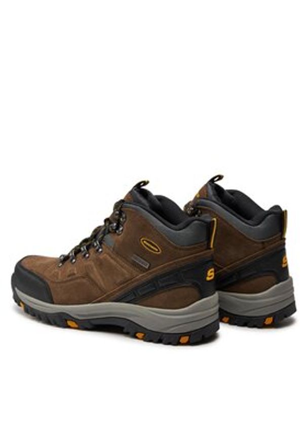 skechers - Skechers Trapery Pelmo 64869/KHK Brązowy. Kolor: brązowy. Materiał: zamsz, skóra