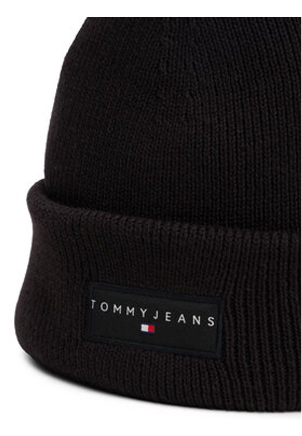 Tommy Jeans Czapka Tjm Linear Beanie AM0AM13666 Czarny. Kolor: czarny. Materiał: bawełna, materiał