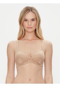 Emporio Armani Underwear Biustonosz bezfiszbinowy EW000444 AF10880 F6016 Beżowy. Kolor: beżowy. Materiał: syntetyk