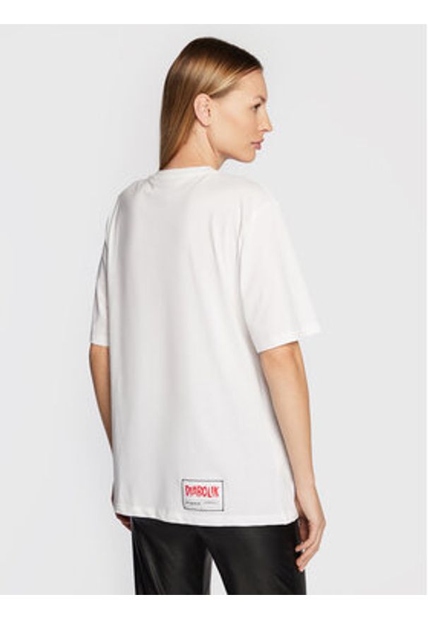 Pinko T-Shirt DIABOLIK Fabiola 1L1099 Y5SN Biały Regular Fit. Kolor: biały. Materiał: bawełna