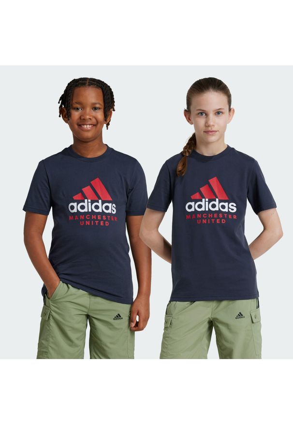 Adidas - Koszulka Manchester United Kids. Kolor: szary. Materiał: bawełna