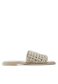 Calvin Klein Klapki Flat Slide Latt HW0HW02143 Beżowy. Kolor: beżowy. Materiał: skóra