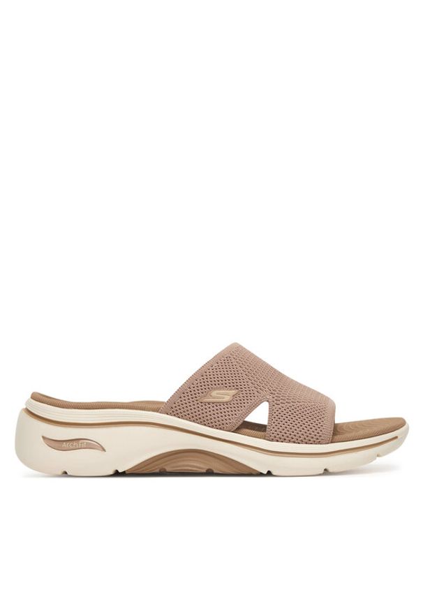 skechers - Skechers Klapki Gowalk Arch Fit 2.0 - Dakota 140865/TAN Beżowy. Kolor: beżowy. Materiał: materiał