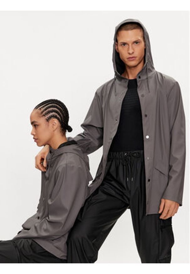 Rains Kurtka przeciwdeszczowa Jacket W3 12010 Szary Regular Fit. Kolor: szary. Materiał: syntetyk