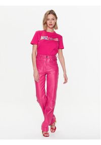 Just Cavalli T-Shirt 74PBHG00 Różowy Regular Fit. Kolor: różowy. Materiał: bawełna #3