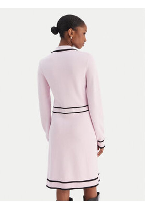 Liu Jo Sport Sukienka dzianinowa TF5251 MS59L Różowy Regular Fit. Kolor: różowy. Materiał: syntetyk. Typ sukienki: sportowe. Styl: sportowy