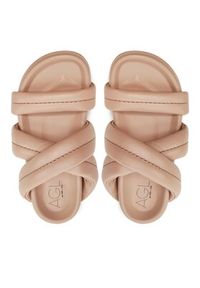 AGL Klapki Jane D685001PGSOFTY0551 Beżowy. Kolor: beżowy. Materiał: skóra #4