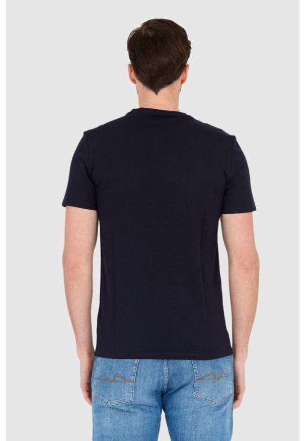 Guess - GUESS T-shirt granatowy slim fit. Kolor: niebieski
