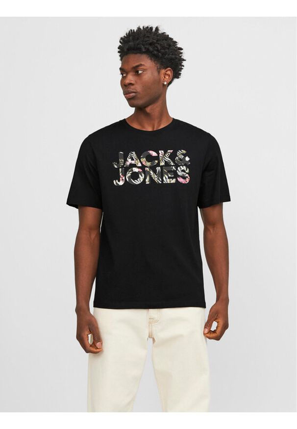 Jack & Jones - Jack&Jones T-Shirt Jeff 12250683 Czarny Standard Fit. Kolor: czarny. Materiał: bawełna