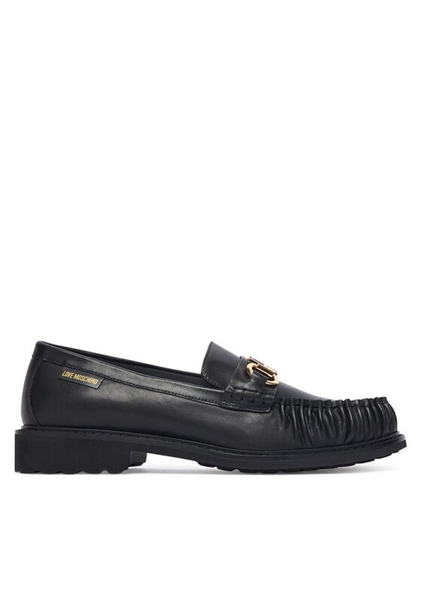 Love Moschino - LOVE MOSCHINO Mokasyny JA10063G1PIA0000 Czarny. Kolor: czarny. Materiał: skóra