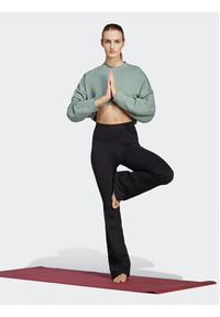 Adidas - adidas Bluza Yoga Studio Crop Sweatshirt HR5086 Zielony Loose Fit. Kolor: zielony. Materiał: syntetyk