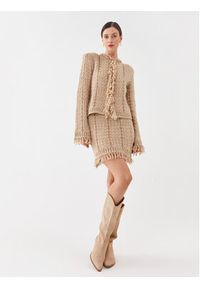 TwinSet - TWINSET Kardigan 232TP3630 Beżowy Regular Fit. Kolor: beżowy. Materiał: wełna, syntetyk #4