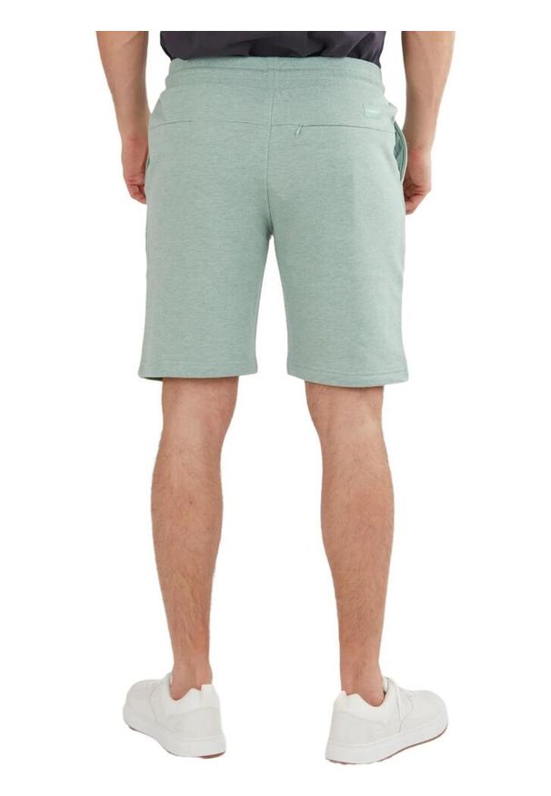 FUNDANGO - Spodenki fitness męskie Fundango Delon Sweatshort. Kolor: niebieski. Materiał: poliester, bawełna. Wzór: haft. Sport: fitness