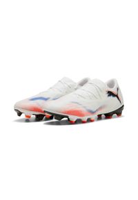 Puma - Buty piłkarskie unisex FUTURE 8 MATCH FG/AG niskie PUMA White Black Glowing Red. Kolor: czerwony, biały, wielokolorowy, czarny. Sport: piłka nożna
