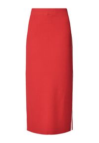 Adidas - adidas Spódnica ołówkowa adicolor Knit 3-Stripes JW2660 Czerwony Regular Fit. Kolor: czerwony. Materiał: wiskoza #6