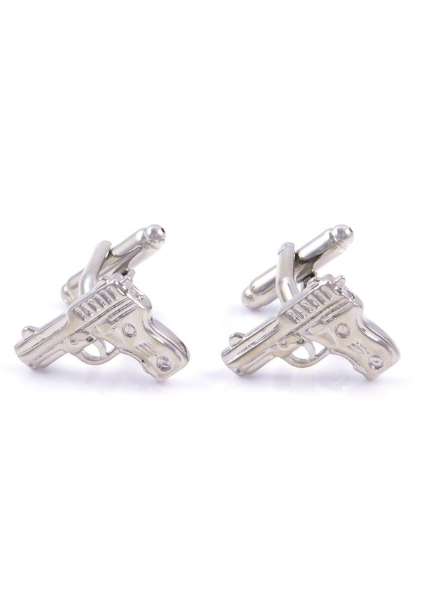 Modini - Srebrne spinki do mankietów - pistolety H46. Kolor: srebrny