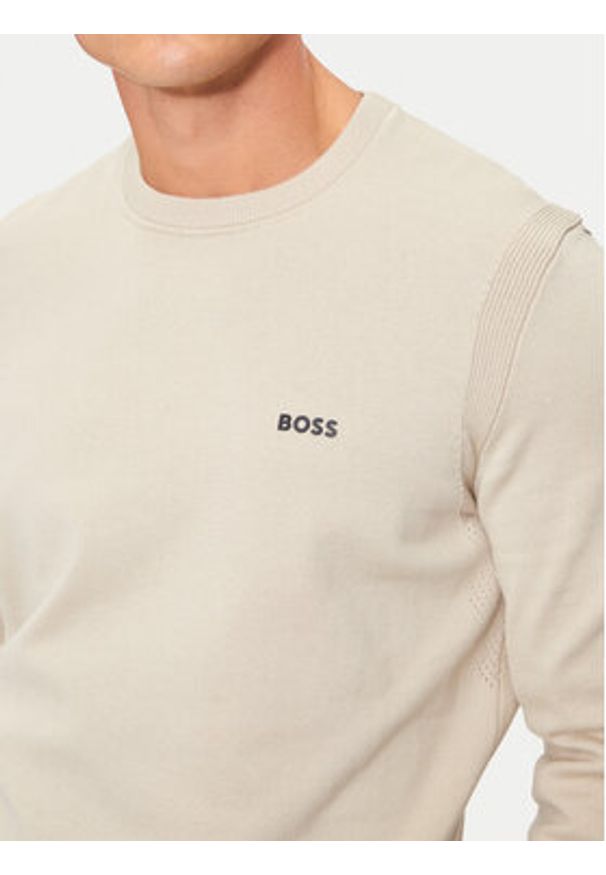 BOSS - Boss Sweter Ever-X_Cn 50498539 Beżowy Regular Fit. Kolor: beżowy. Materiał: bawełna