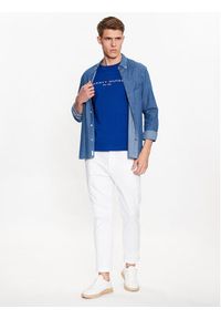 TOMMY HILFIGER - Tommy Hilfiger T-Shirt Logo MW0MW11797 Granatowy Slim Fit. Kolor: niebieski. Materiał: bawełna #5