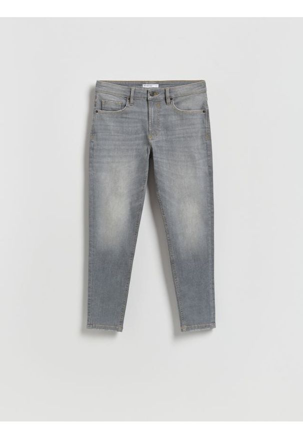 Reserved - Jeansy skinny z efektem sprania - jasnoszary. Kolor: szary