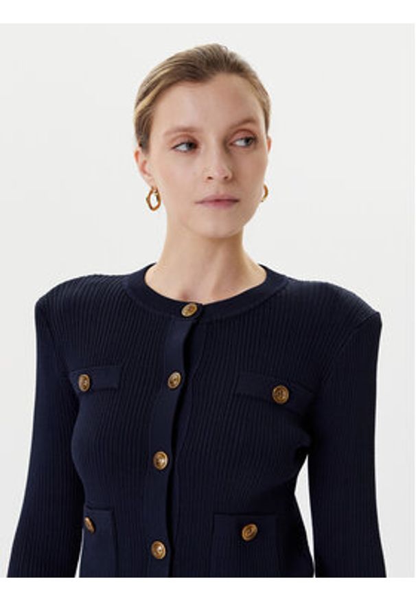 Guess Kardigan W5YR09 Z0130 Granatowy Regular Fit. Kolor: niebieski. Materiał: wiskoza, syntetyk