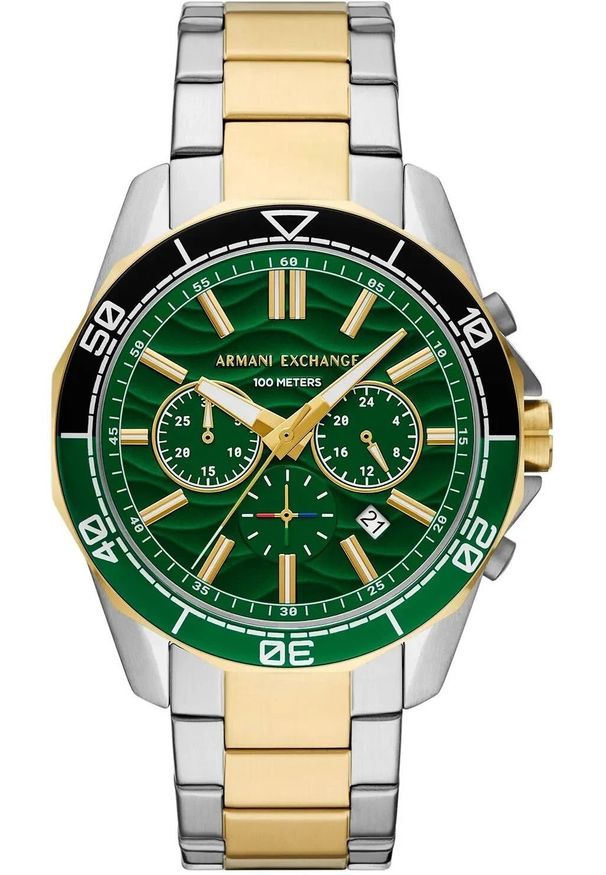 Męski Zegarek Armani Exchange AX1966 Złoto, Srebro i Zieleń. Kolor: złoty
