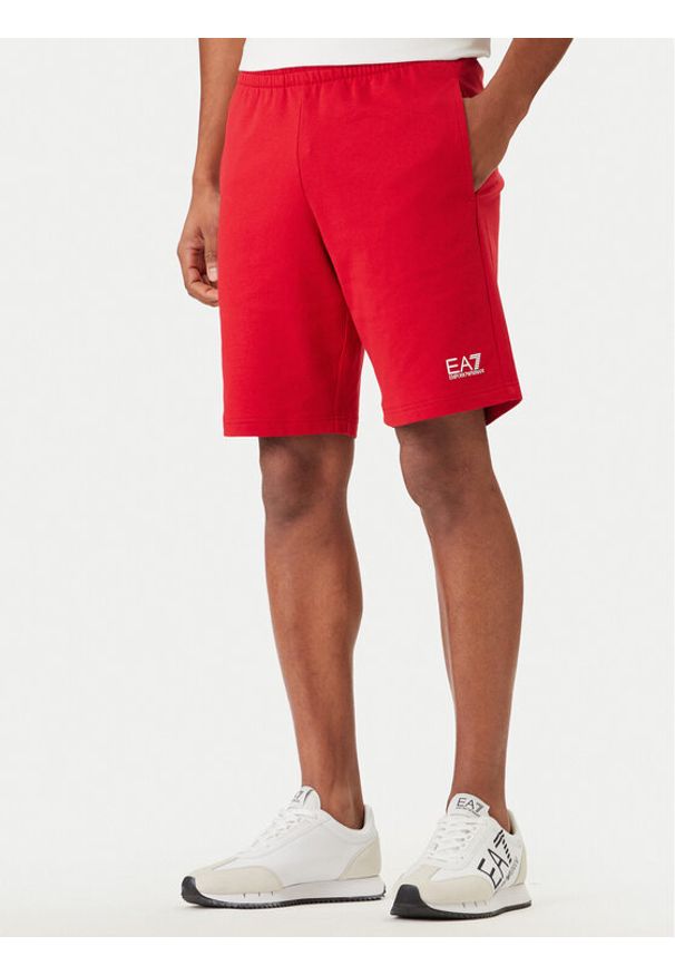 EA7 Emporio Armani Szorty sportowe 8NPS65 PJVRZ U5072 Czerwony Regular Fit. Kolor: czerwony. Materiał: bawełna. Styl: sportowy