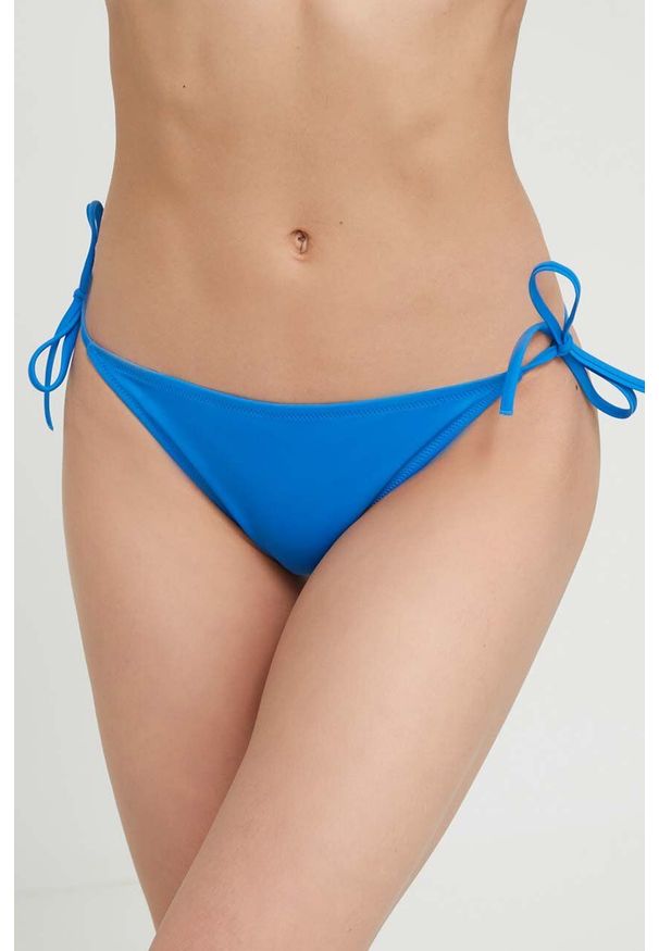 Calvin Klein figi kąpielowe kolor granatowy. Kolor: niebieski. Materiał: materiał. Wzór: nadruk