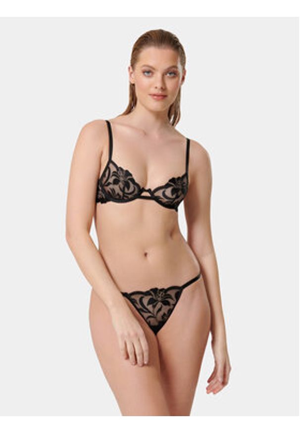 Bluebella Biustonosz z fiszbiną Leonora 42204 Czarny. Kolor: czarny. Materiał: syntetyk