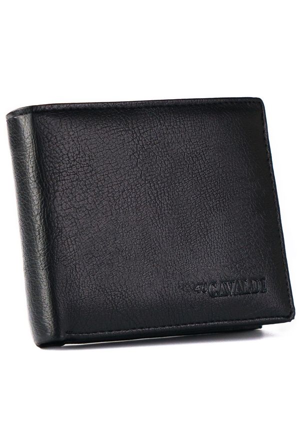 4U CAVALDI - Portfel męski Cavaldi M208-PU czarny. Kolor: czarny. Materiał: skóra ekologiczna