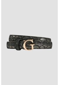 Guess - GUESS Czarny damski pasek z printem węża Adj Belt H30, Rozmiar XS. Kolor: czarny. Wzór: nadruk #1