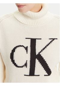 Calvin Klein Jeans Golf LV047D349G Écru Loose Fit. Typ kołnierza: golf. Materiał: bawełna