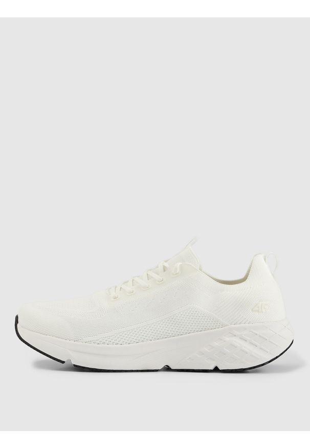 4f - 4F Niskie sneakersy sportowe VELOCORE męskie - białe 45. Okazja: na co dzień. Zapięcie: sznurówki. Kolor: biały. Materiał: dzianina, guma. Szerokość cholewki: normalna