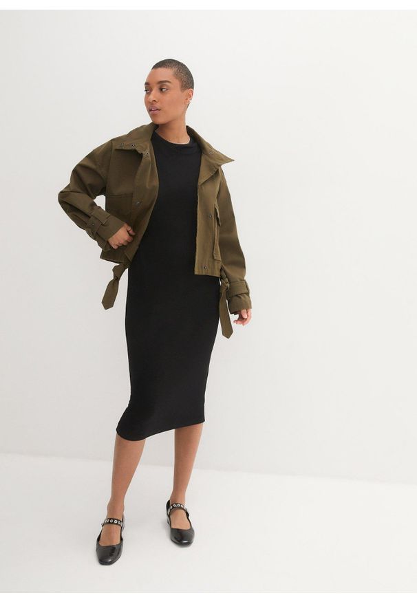 bonprix - Sukienka T-shirtowa z delikatnej wiskozy. Kolor: czarny. Materiał: wiskoza