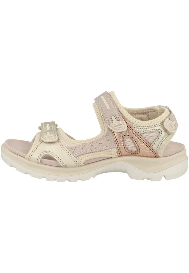 ecco - Buty do chodzenia męskie Ecco 82208352578. Zapięcie: rzepy. Kolor: beżowy. Materiał: skóra. Sport: turystyka piesza