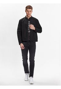 Brave Soul Kurtka bomber MJK-LOWTHER Czarny Regular Fit. Kolor: czarny. Materiał: syntetyk