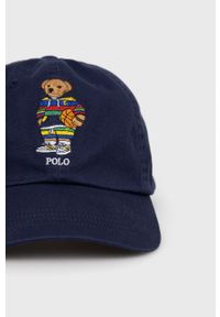 Polo Ralph Lauren czapka bawełniana 710870465001 kolor granatowy z aplikacją. Kolor: niebieski. Materiał: bawełna. Wzór: aplikacja #4