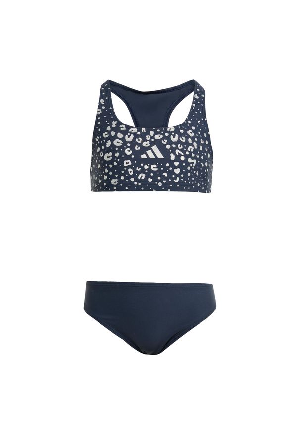 Adidas - Zestaw brokatowego bikini dla dzieci. Kolor: fioletowy. Wzór: nadruk