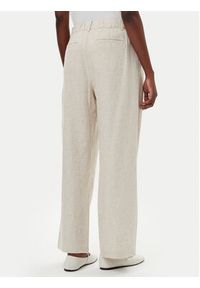 GAP - Gap Spodnie materiałowe 713998-03 Beżowy Wide Leg. Kolor: beżowy. Materiał: len