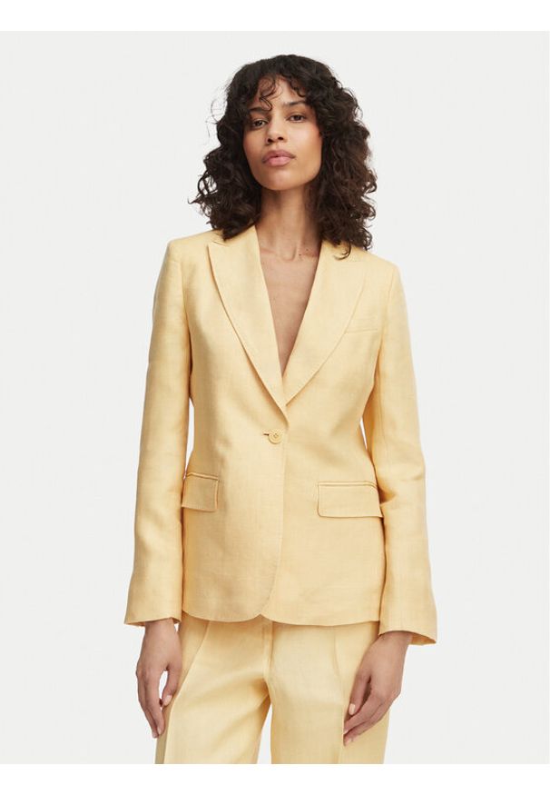 Weekend Max Mara Marynarka Nalut 2615041072 Żółty Regular Fit. Kolor: żółty. Materiał: len