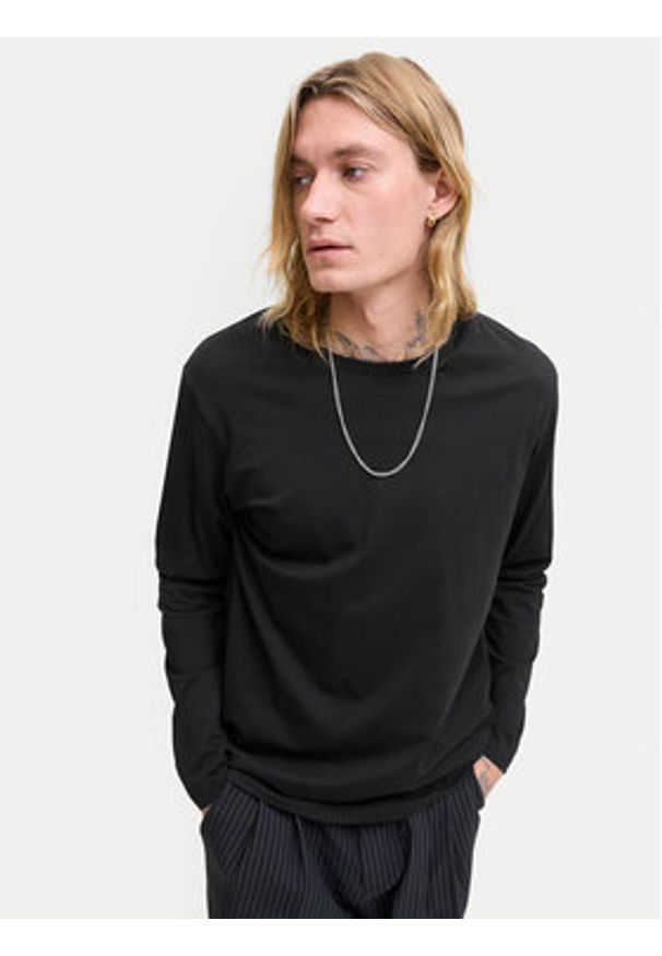 Jack & Jones Longsleeve Basic 12279538 Czarny Regular Fit. Kolor: czarny. Materiał: bawełna. Długość rękawa: długi rękaw