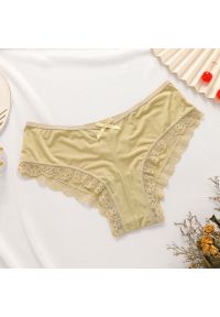 Intica - Majtki z koronką i wycięciem na specjalne okazje Kantha. Kolor: zielony. Materiał: koronka. Wzór: koronka