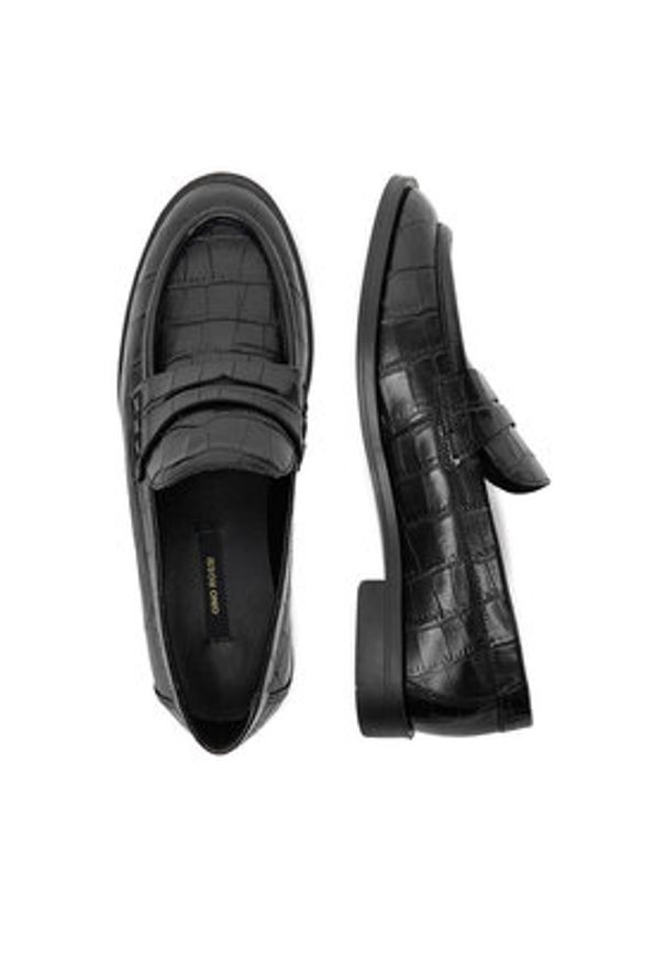 Gino Rossi - GINO ROSSI Loafersy EO-MANU-25550PE Czarny. Kolor: czarny. Materiał: skóra