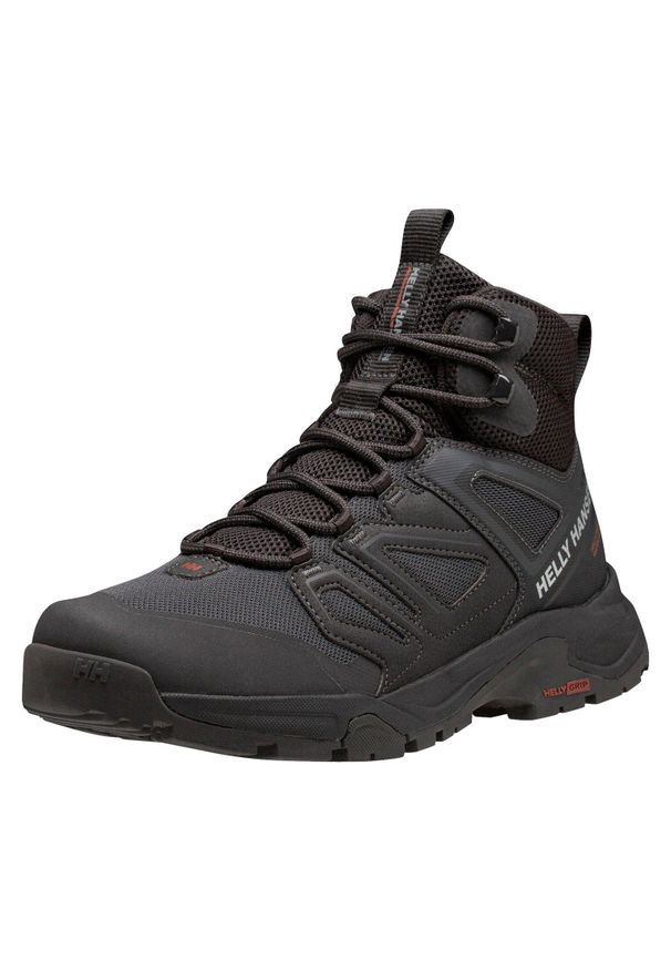 Buty trekkingowe męskie Helly Hansen Stalheim HT. Wysokość cholewki: za kostkę. Zapięcie: sznurówki. Kolor: czarny. Materiał: syntetyk, tkanina, materiał. Szerokość cholewki: normalna. Sport: turystyka piesza