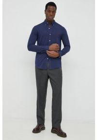 Polo Ralph Lauren koszula bawełniana męska kolor granatowy regular z kołnierzykiem button-down. Typ kołnierza: button down, polo. Kolor: niebieski. Materiał: bawełna. Wzór: aplikacja #5