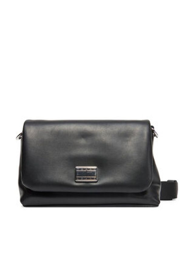 Tommy Jeans Torebka Tjw American Cool Flap Crossover AW0AW17550 Czarny. Kolor: czarny. Materiał: skórzane