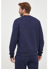 Lacoste bluza męska kolor granatowy gładka SH9608-132. Kolor: niebieski. Materiał: bawełna, poliester. Wzór: gładki #3